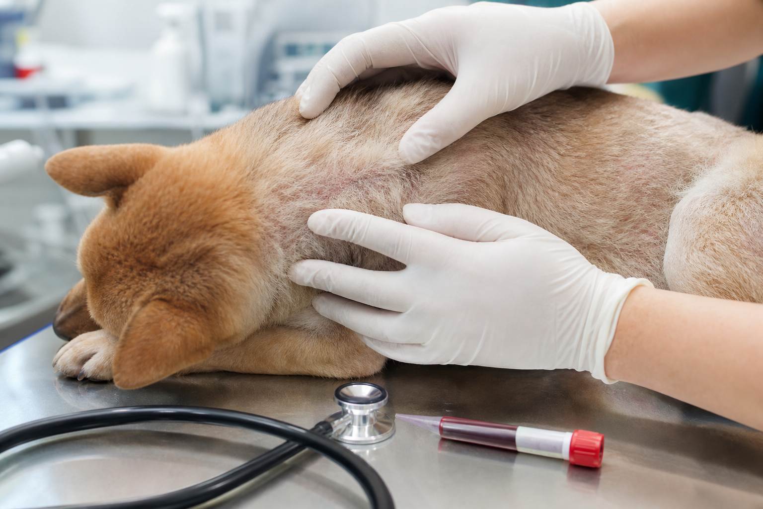 犬のフケが多い原因③:内臓・ホルモンの病気が原因のことも