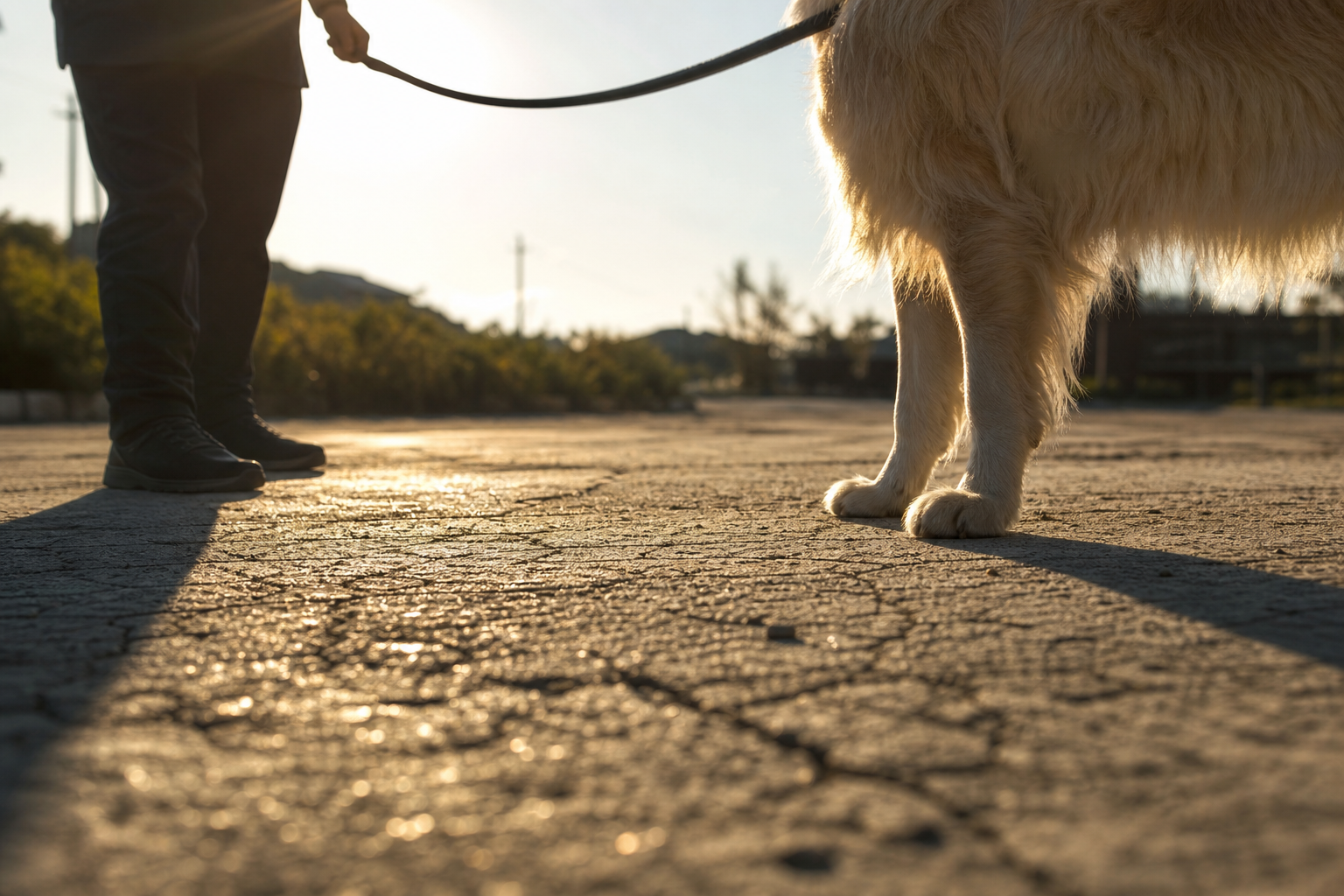 夏の犬の散歩でアスファルトが危険な理由