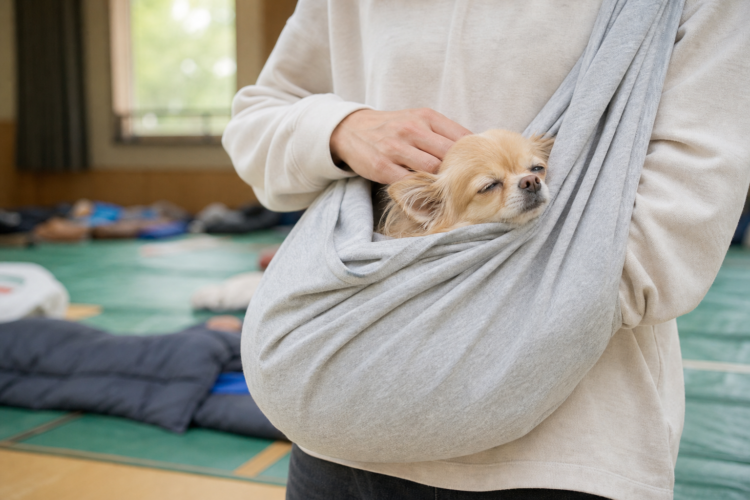 避難所での愛犬のメンタルケア——ストレスサインと対処法