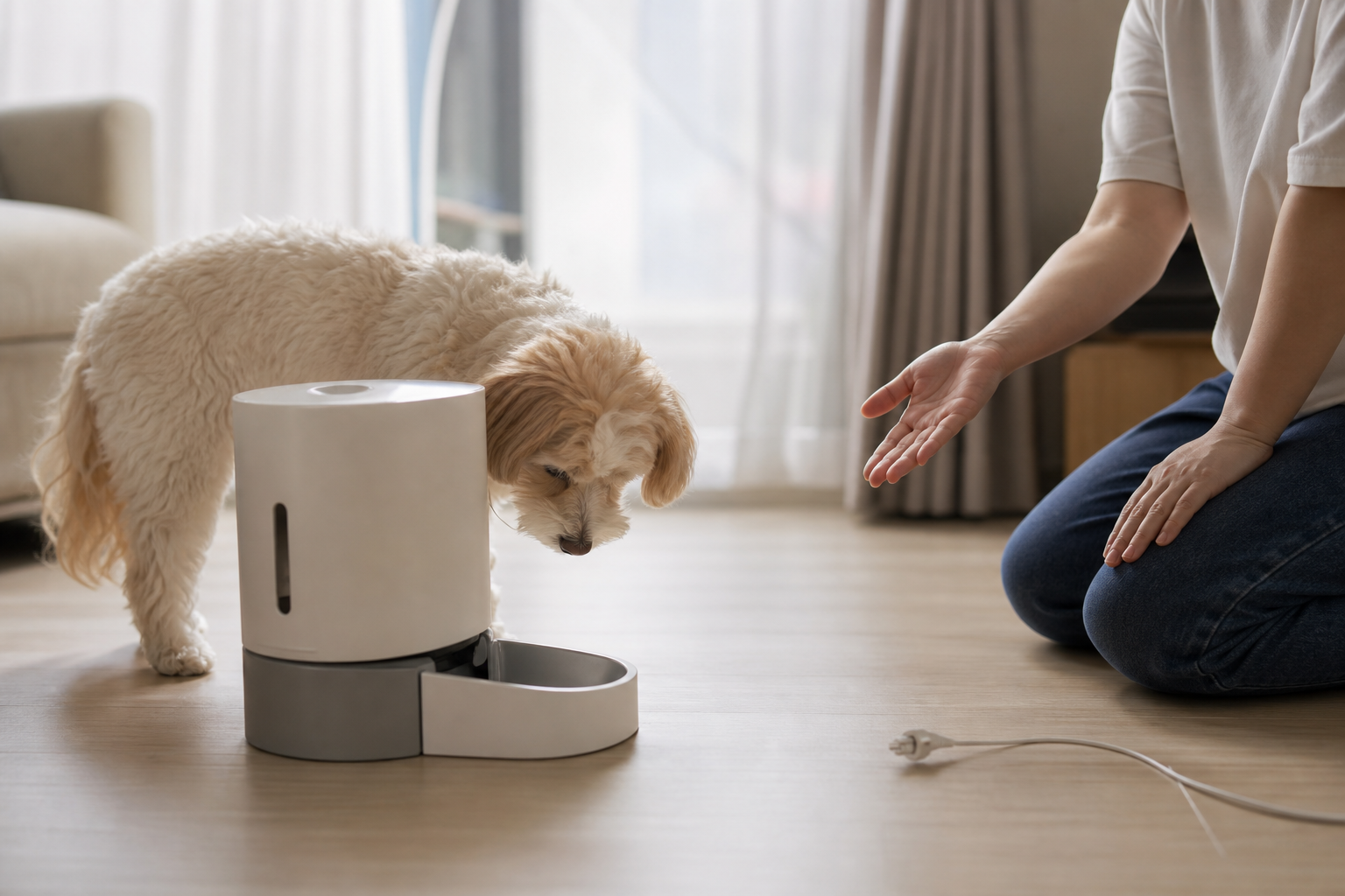 自動給餌器を犬に慣れさせるための導入ステップ