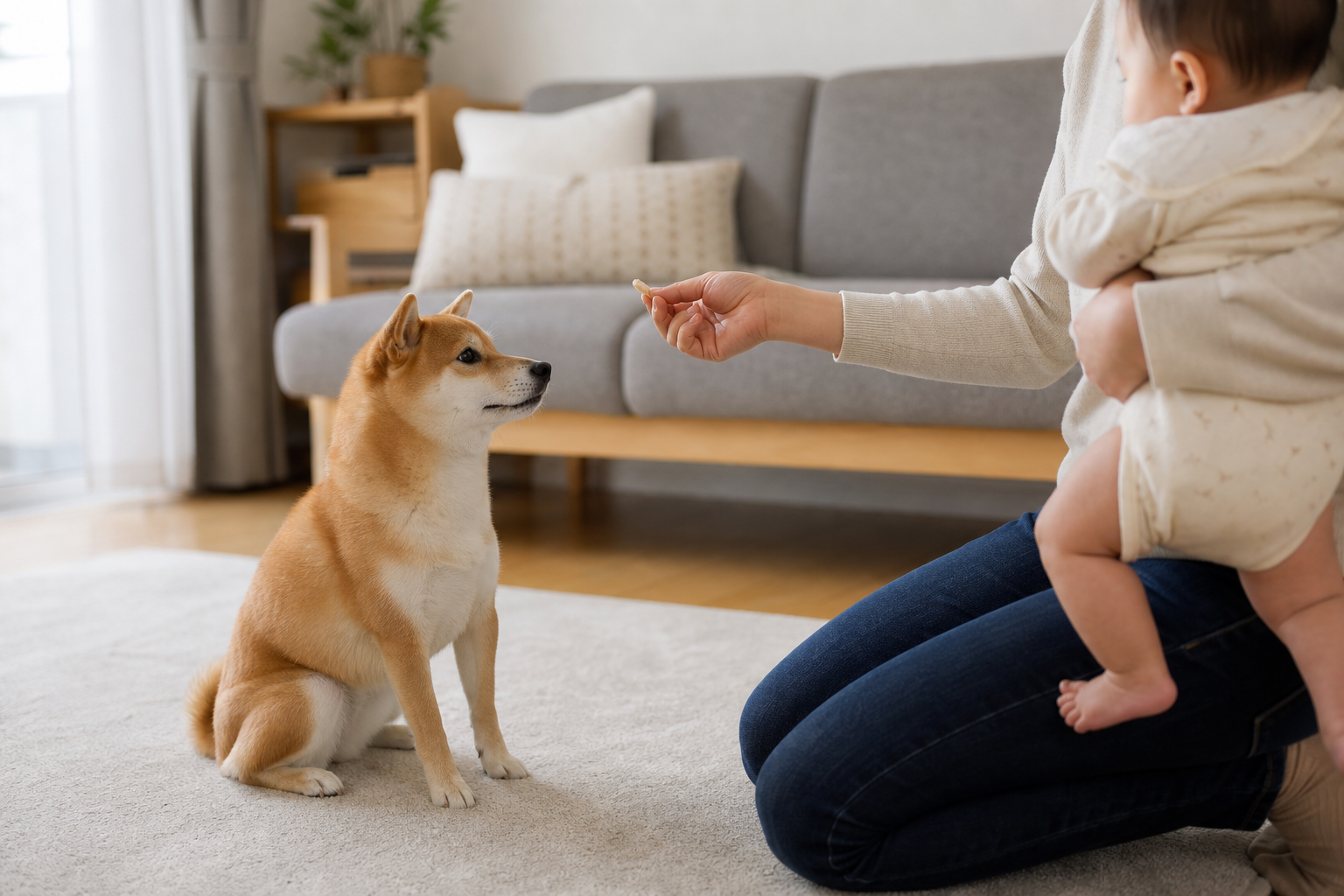 犬が赤ちゃんに吠える・うなる場合の対処法
